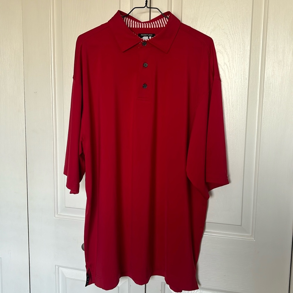 Red FootJoy golf shirt